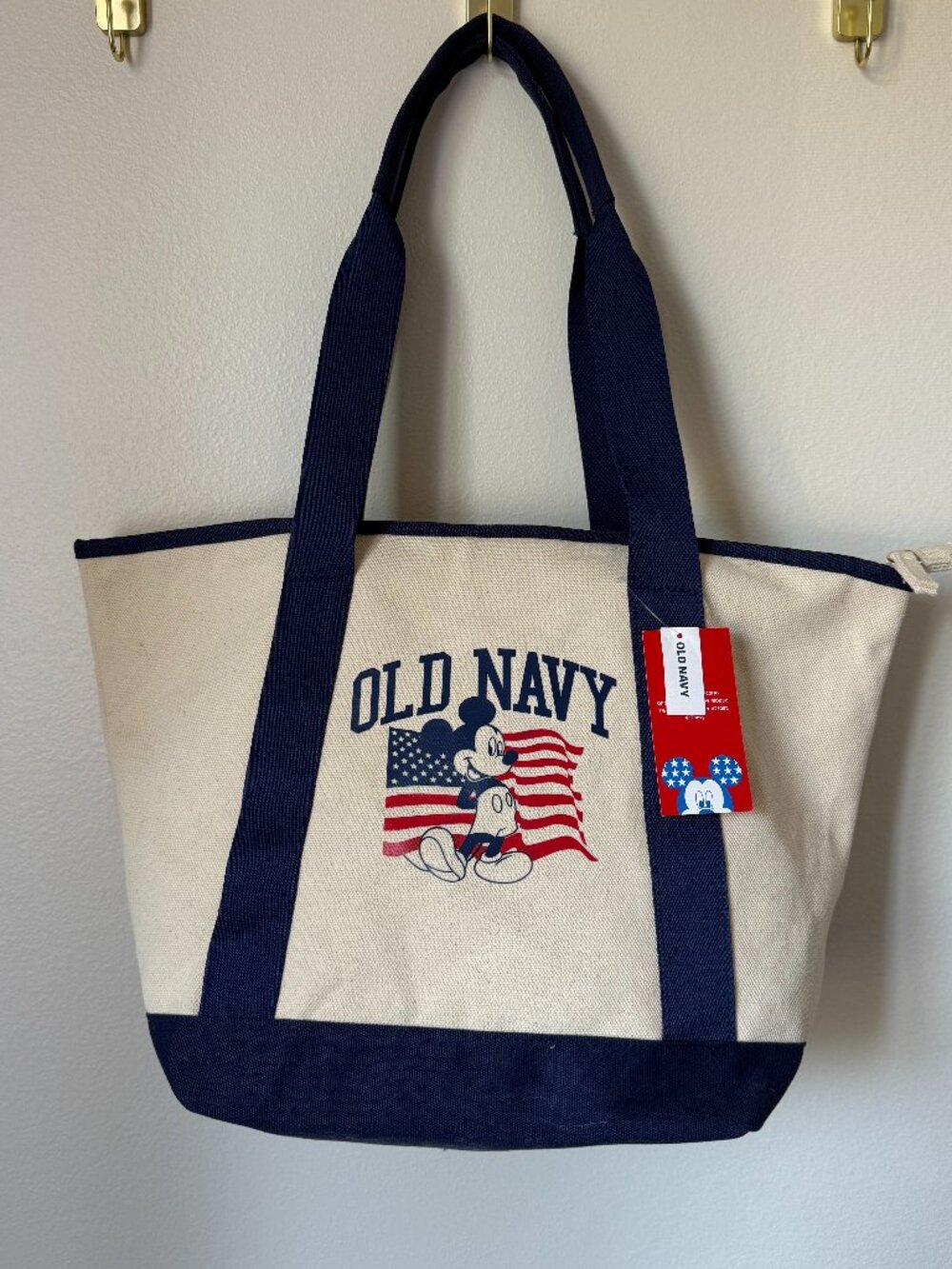 NWT Old Navy Disney Mickey Mouse American Flag Fourth of July Tote Bag